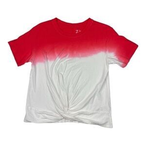 Zella Front Twist Pink White Ombre T-Shirt Size M